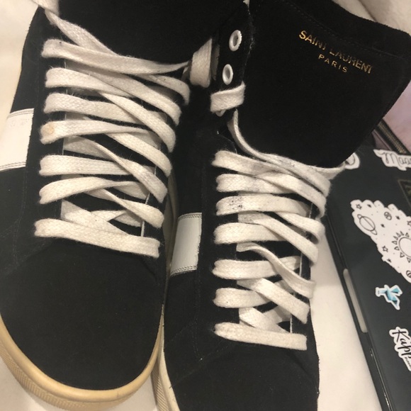 saint laurent high top sneakers eu 37 // 7.5 us - Picture 3 of 7